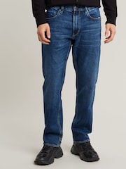 G Star Mid Blue Denim G Star Mid Blue Denim Mosa Straight Fit Jeans - Image 1 of 6