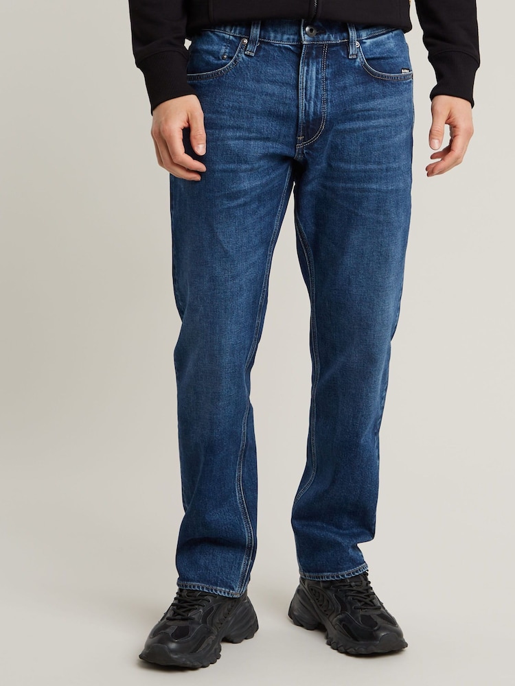 G Star Mid Blue Denim G Star Mid Blue Denim Mosa Straight Fit Jeans - Image 1 of 6
