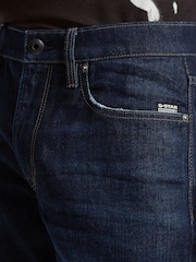 G Star Denim Dark Blue G Star Mid Blue Denim Mosa Straight Fit Jeans - Image 3 of 7