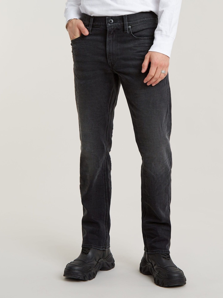 G Star Washed Black G Star Mid Blue Denim Mosa Straight Fit Jeans - Image 1 of 6