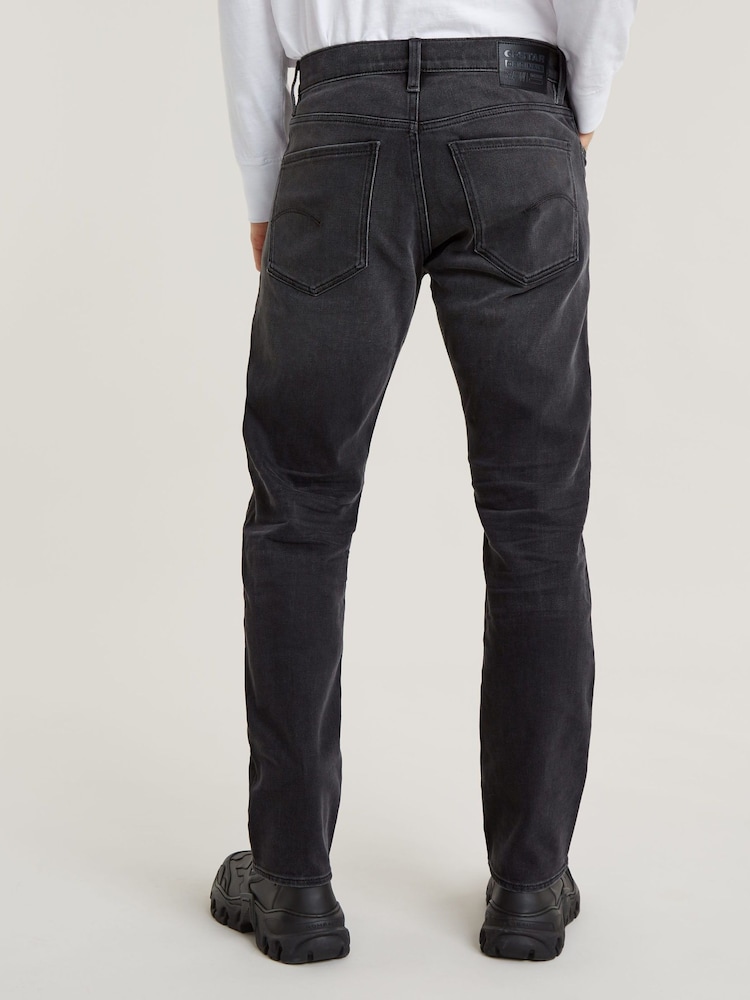 G Star Washed Black G Star Mid Blue Denim Mosa Straight Fit Jeans - Image 2 of 6 G Star Washed Black G Star Mid Blue Denim Mosa Straight Fit Jeans - Image 2 of 6
