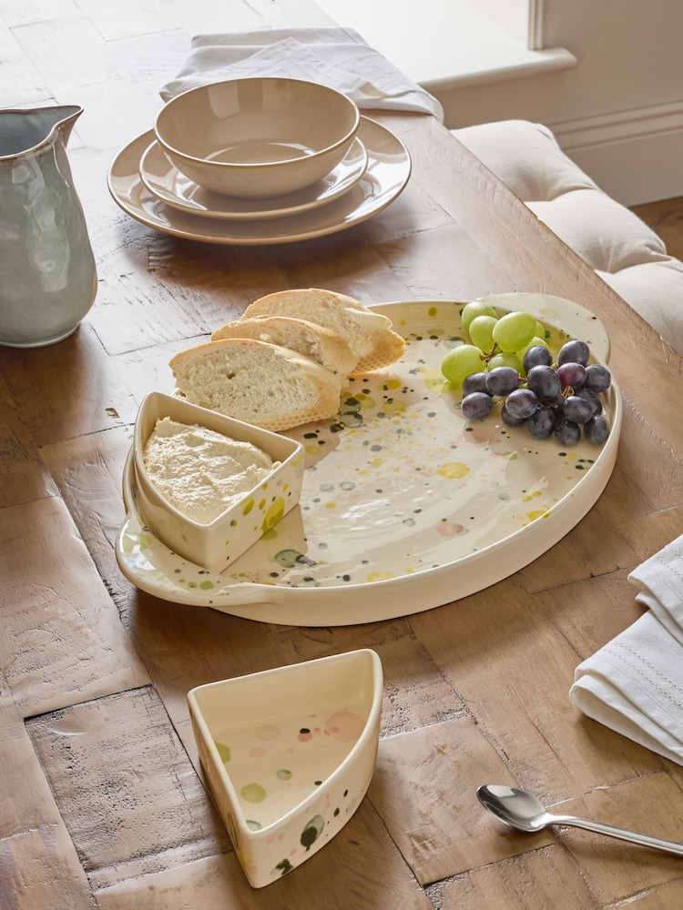 Multi Speckle Platter and Nibble Bowls - Image 1 of 4