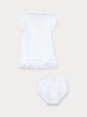 Polo Ralph Lauren Baby Girl Ruffled 100% Cotton Dress White Bloomers - Image 3 of 3