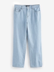Mid Blue Striped Straight 100% Cotton Jeans - Image 7 of 8