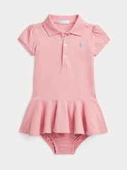 Polo Ralph Lauren Baby Girl Pink 100% Cotton Bloomer Dress - Image 1 of 2
