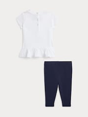 Polo Ralph Lauren Baby Girl Navy Bear Jersey T-Shirt and Leggings Set - Image 2 of 2