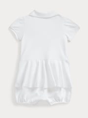 Polo Ralph Lauren Baby Girl Stretch Peplum Polo White Romper - Image 2 of 3