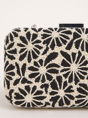 Joanna Hope Floral Beaded Clutch 100% Cotton Black Bag - Image 4 of 4