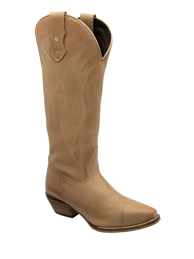 Natur - Ravel Leder-Westernstiefel mit mittlerem Schaft - Bild 1 von 4 Natur - Ravel Leder-Westernstiefel mit mittlerem Schaft - Bild 1 von 4