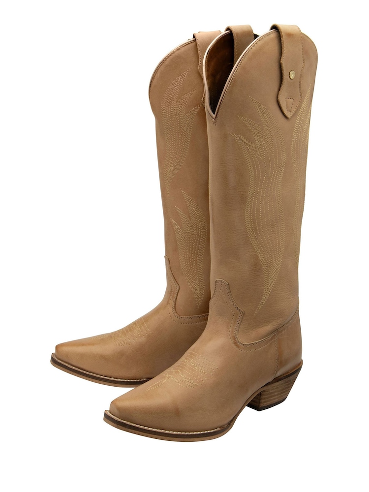 Natur - Ravel Leder-Westernstiefel mit mittlerem Schaft - Bild 2 von 4 Natur - Ravel Leder-Westernstiefel mit mittlerem Schaft - Bild 2 von 4