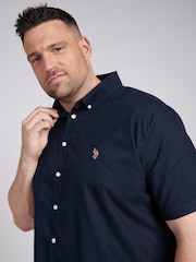 U.S. Polo Assn. Black Big & Tall Mens Short Sleeve 100% Cotton Oxford Shirt - Image 2 of 7