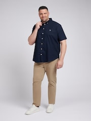 U.S. Polo Assn. Black Big & Tall Mens Short Sleeve 100% Cotton Oxford Shirt - Image 3 of 7
