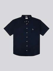 U.S. Polo Assn. Black Big & Tall Mens Short Sleeve 100% Cotton Oxford Shirt - Image 5 of 7
