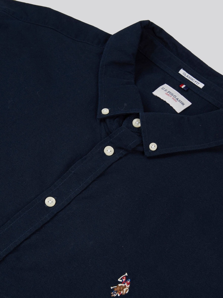 U.S. Polo Assn. Black Big & Tall Mens Short Sleeve 100% Cotton Oxford Shirt - Image 7 of 7