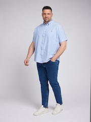 U.S. Polo Assn. Blue Big & Tall Mens Short Sleeve 100% Cotton Oxford Shirt - Image 3 of 7