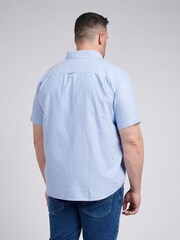 U.S. Polo Assn. Blue Big & Tall Mens Short Sleeve 100% Cotton Oxford Shirt - Image 4 of 7