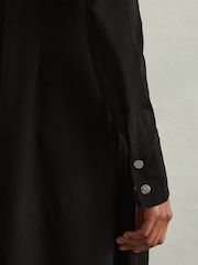 Reiss Black Rosina Jersey Polo Maxi Dress - Image 3 of 6