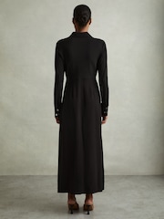 Reiss Black Rosina Jersey Polo Maxi Dress - Image 5 of 6