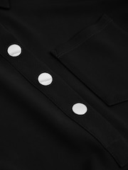 Reiss Black Rosina Jersey Polo Maxi Dress - Image 6 of 6