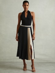 Юбка миди с плиссированным поясом Reiss Iris - Изображение 1 из 6