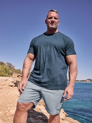 BadRhino Big & Tall Navy Blue 100% Cotton Leaf Print T-Shirt - Image 1 of 4