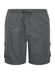 BadRhino Big & Tall Grey Crinkle Nylon Cargo Shorts - Image 3 of 4
