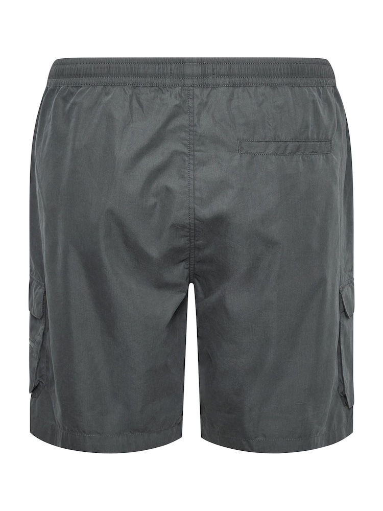 BadRhino Big & Tall Grey Crinkle Nylon Cargo Shorts - Image 4 of 4 BadRhino Big & Tall Grey Crinkle Nylon Cargo Shorts - Image 4 of 4