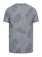 BadRhino Big & Tall Blue 100% Cotton Stripe Leaf T-Shirt - Image 4 of 4