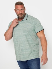 BadRhino Big & Tall Blue 3 Pack Injected Slub Polo Shirts - Image 2 of 5