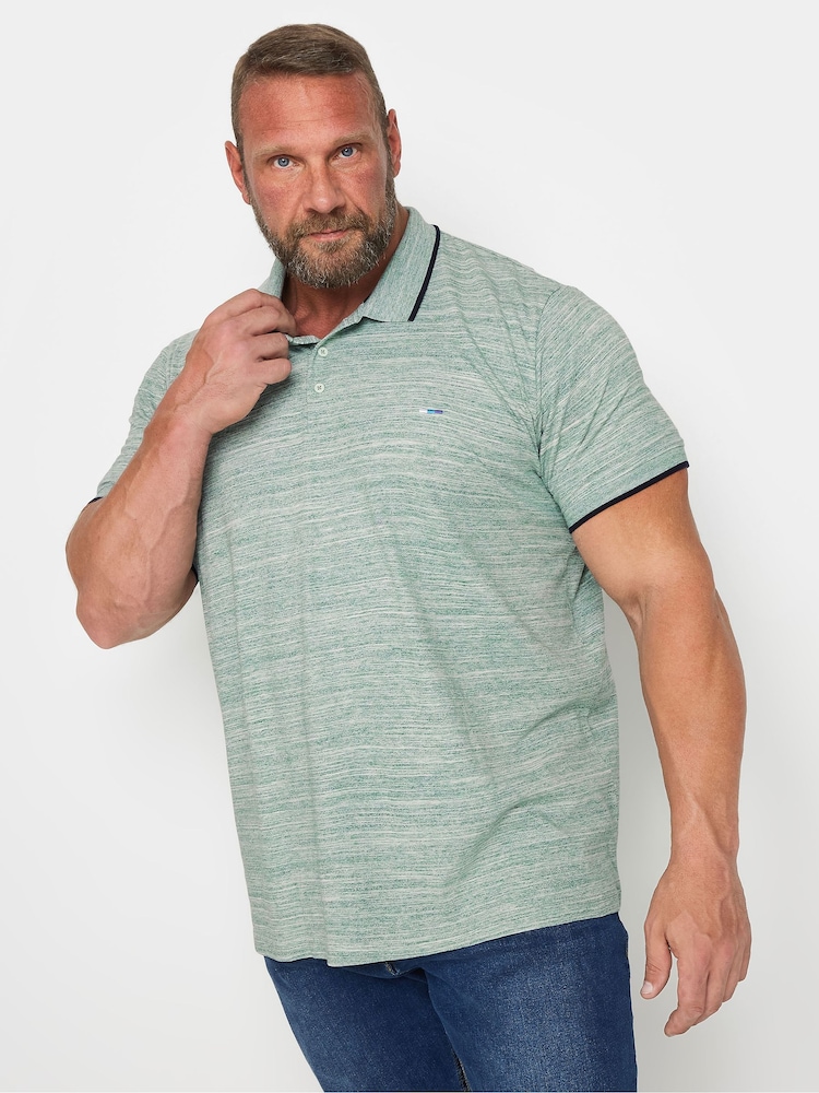 BadRhino Big & Tall Blue 3 Pack Injected Slub Polo Shirts - Image 2 of 5