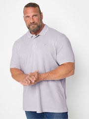أرجواني - BadRhino Big & Tall Birdseye Short Sleeve 100% Cotton Polo Shirt - صورة 1 من 3