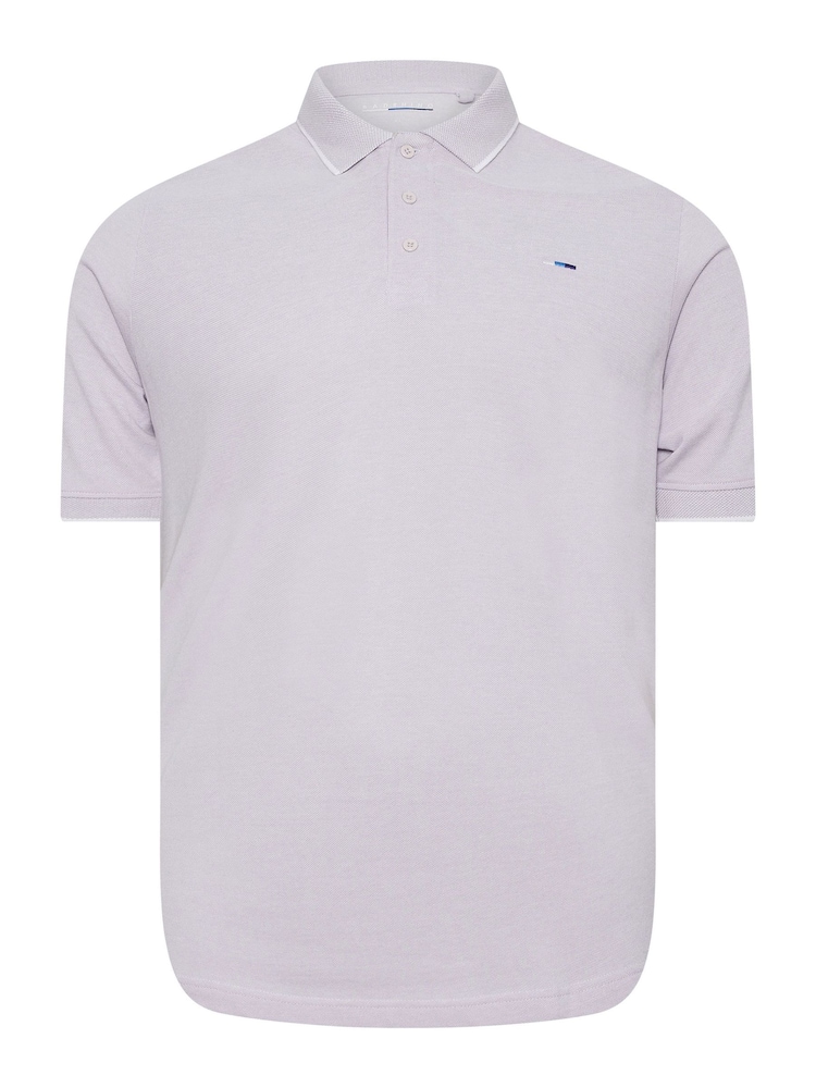 أرجواني - BadRhino Big & Tall Birdseye Short Sleeve 100% Cotton Polo Shirt - صورة 2 من 3