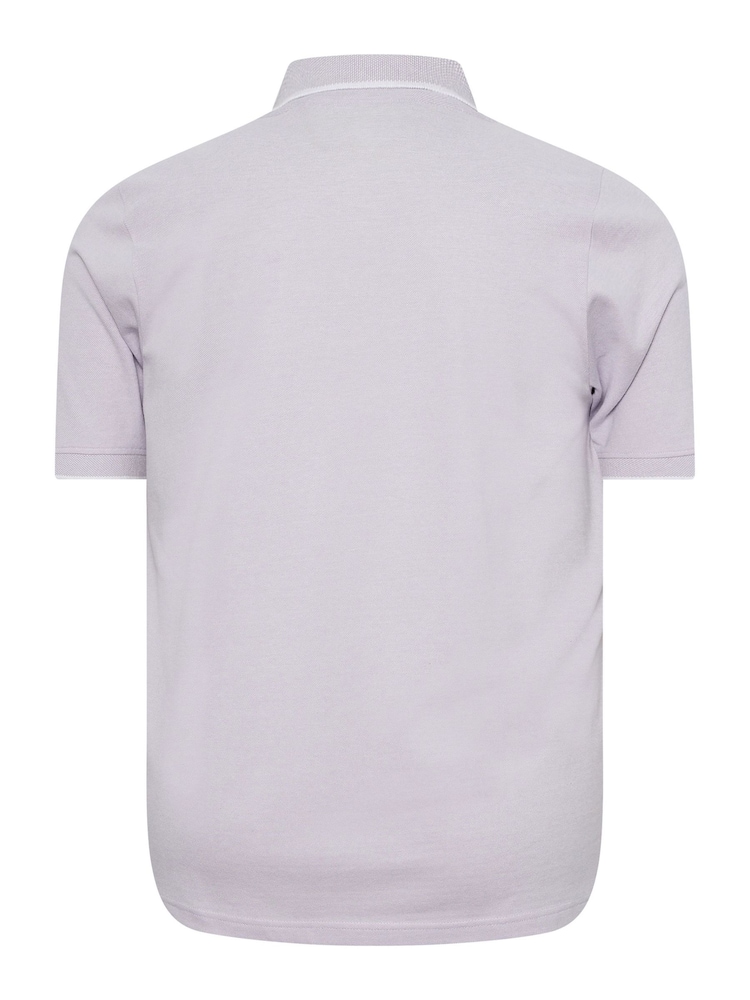 أرجواني - BadRhino Big & Tall Birdseye Short Sleeve 100% Cotton Polo Shirt - صورة 3 من 3