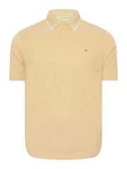 أصفر - BadRhino Big & Tall Birdseye Short Sleeve 100% Cotton Polo Shirt - صورة 2 من 3