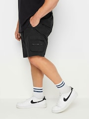 BadRhino Big & Tall Black Crinkle Nylon Cargo Shorts - Image 2 of 4