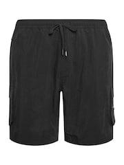 BadRhino Big & Tall Black Crinkle Nylon Cargo Shorts - Image 3 of 4