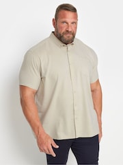BadRhino Big & Tall Natural Oxford Weave Short Sleeve Shirt - Image 1 of 3