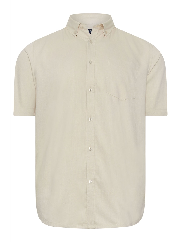 BadRhino Big & Tall Natural Oxford Weave Short Sleeve Shirt - Image 2 of 3