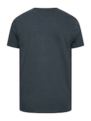 BadRhino Big & Tall Blue Tetxured V-Neck 100% Cotton Pocket T-Shirt - Image 3 of 3