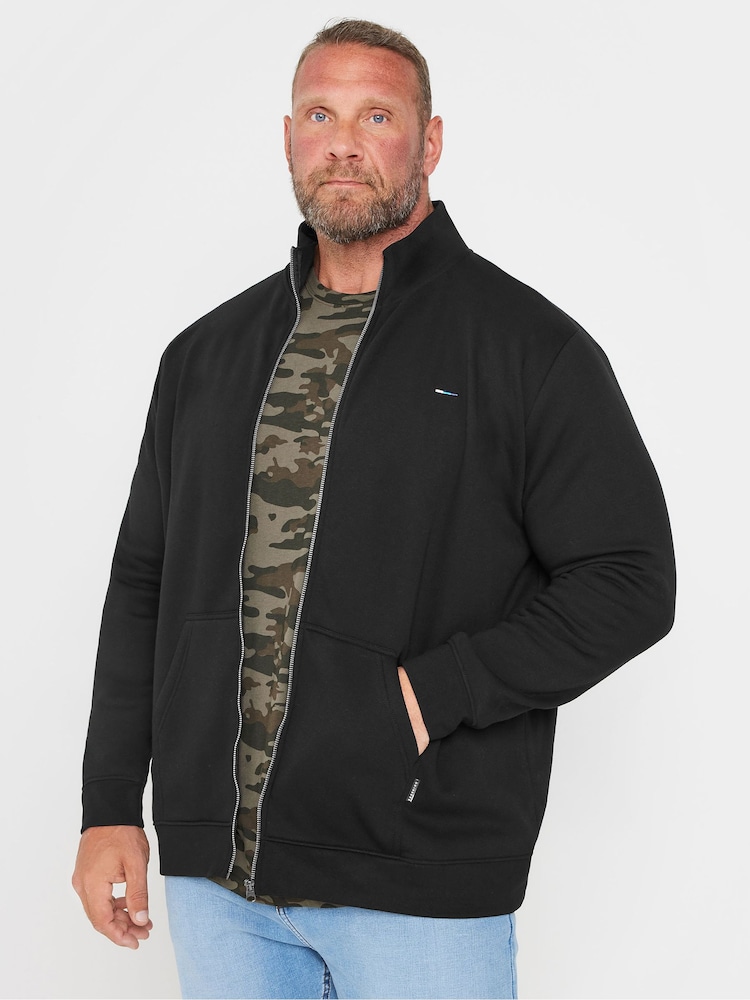 BadRhino Big & Tall Black Funnel Neck Sweatshirt - Image 1 of 3