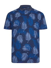 BadRhino Big & Tall Blue Slub Base 100% Cotton Polo Shirt - Image 3 of 4