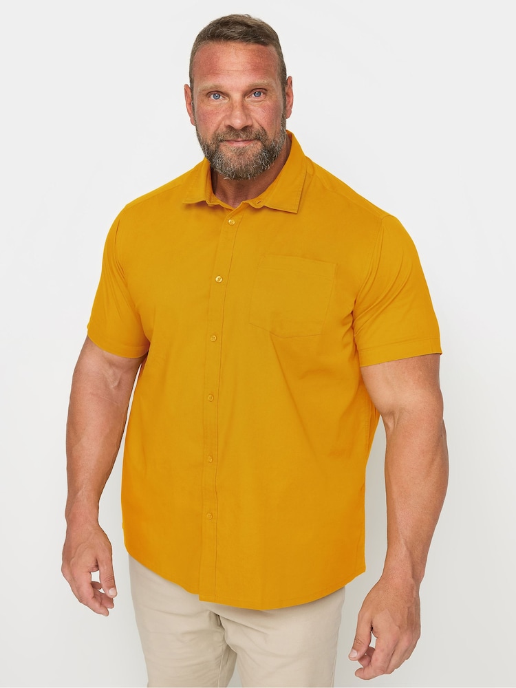 Rumena - BadRhino Big & Tall Lycra kratek rokav; s kratkimi rokavi srajce - Slika 1 iz 3 Rumena - BadRhino Big & Tall Lycra kratek rokav; s kratkimi rokavi srajce - Slika 1 iz 3