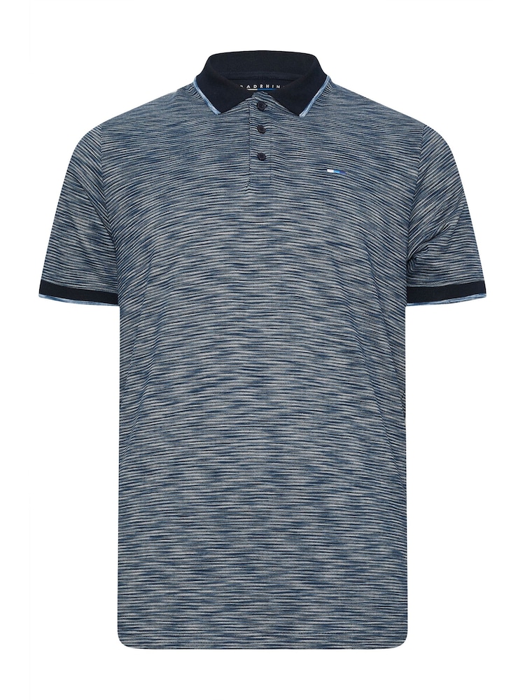 BadRhino Big & Tall Injected Slub Textu Stripe 100% Cotton Polo Shirt - صورة 2 من 3 BadRhino Big & Tall Injected Slub Textu Stripe 100% Cotton Polo Shirt - صورة 2 من 3