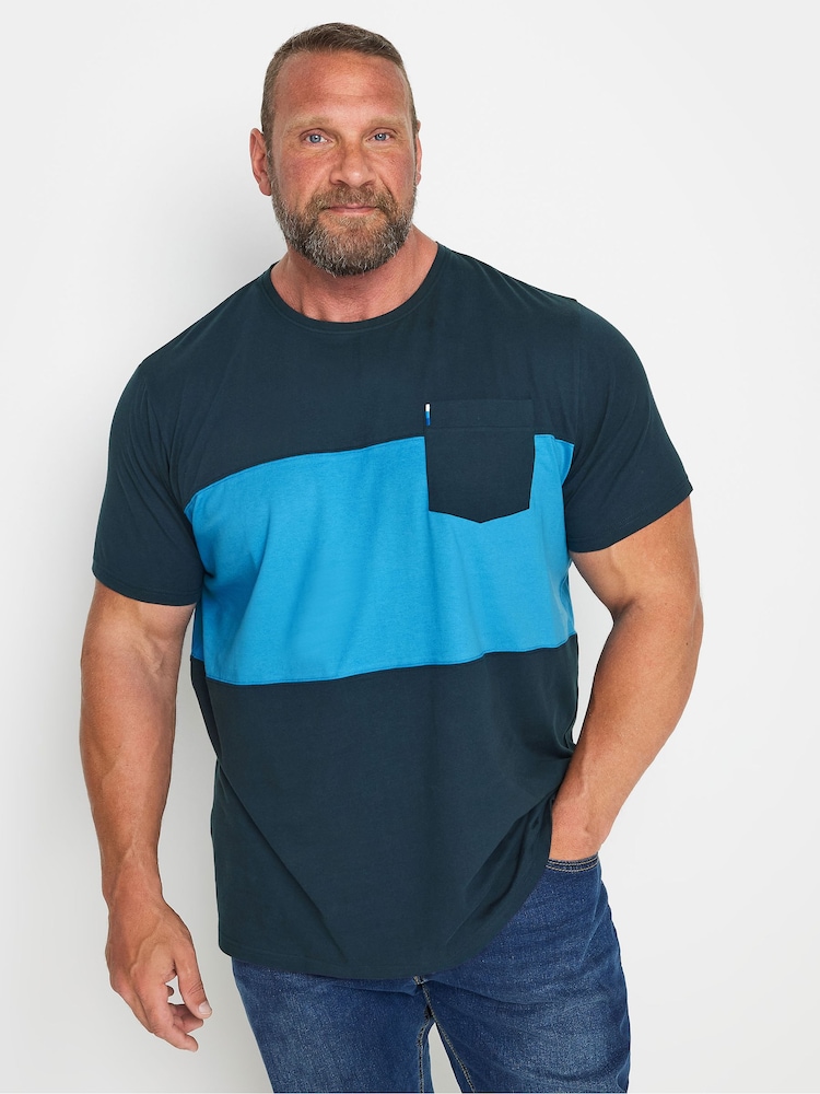 Синий - BadRhino Big & Tall 100% Cotton Pocket T-Shirt - Image 1 of 3