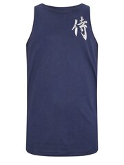 BadRhino Big & Tall Blue 100% Cotton Samarai Muscle Vest - Image 3 of 4
