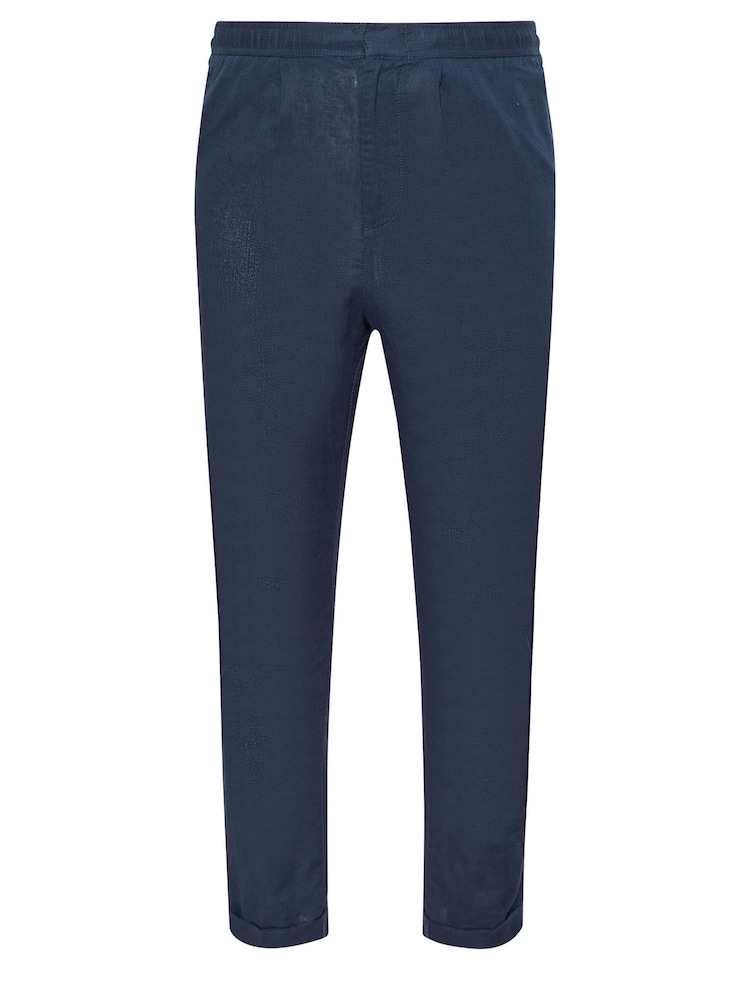 BadRhino Big & Tall Blue Linen Trousers - Image 2 of 3