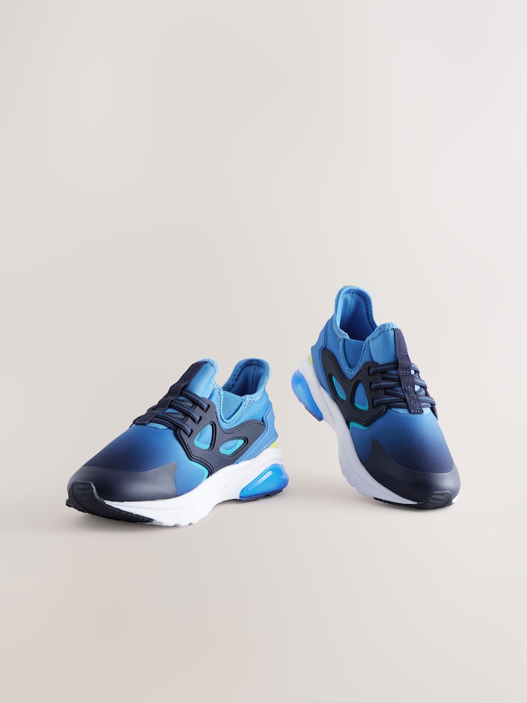 Blue Ombre Elastic Lace Trainers - Image 1 of 5