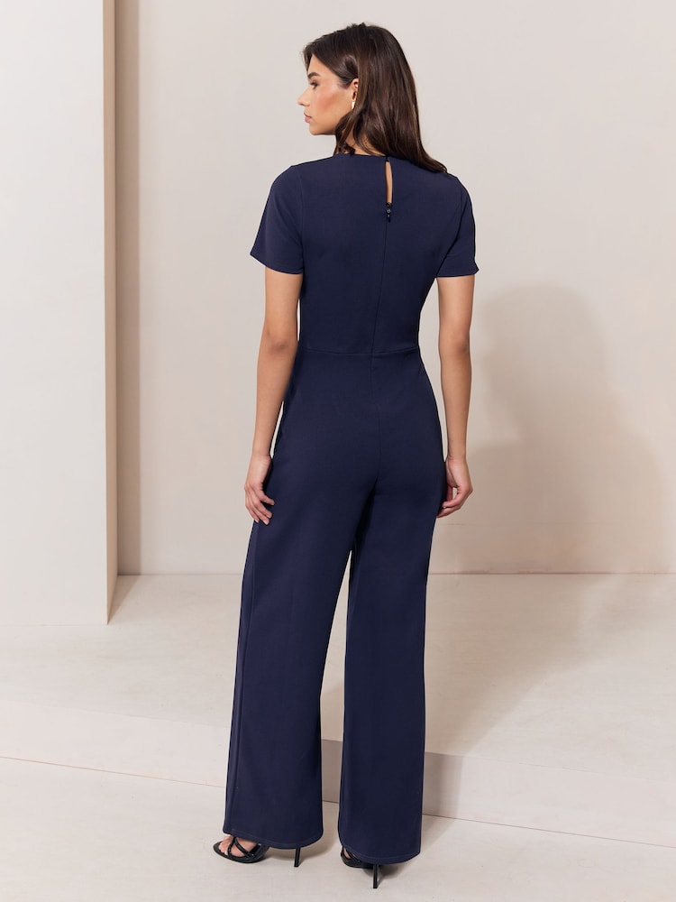 Lipsy Navy Petite Sleeve Splice Jumpsuit - Image 5 of 5 Lipsy Navy Petite Sleeve Splice Jumpsuit - Image 5 of 5