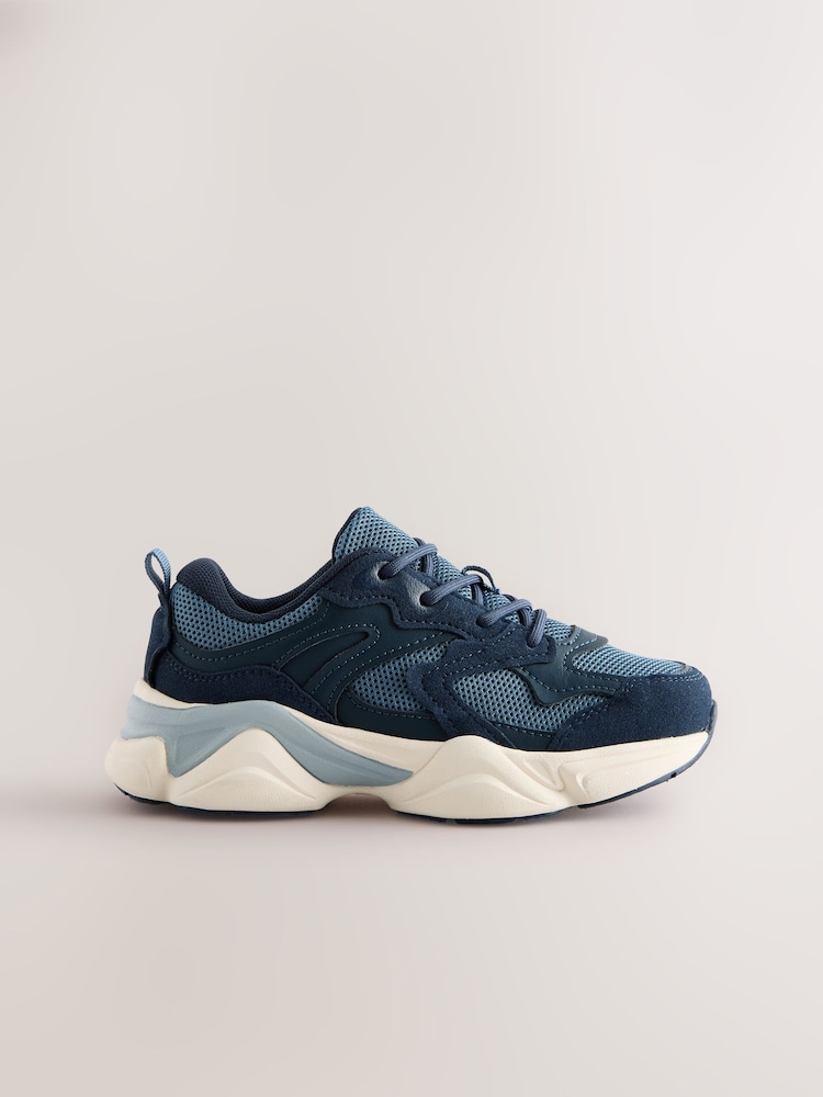 Blue Standard Fit (F) Mesh Lace Trainers - Image 2 of 5