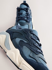 Blue Standard Fit (F) Mesh Lace Trainers - Image 3 of 5